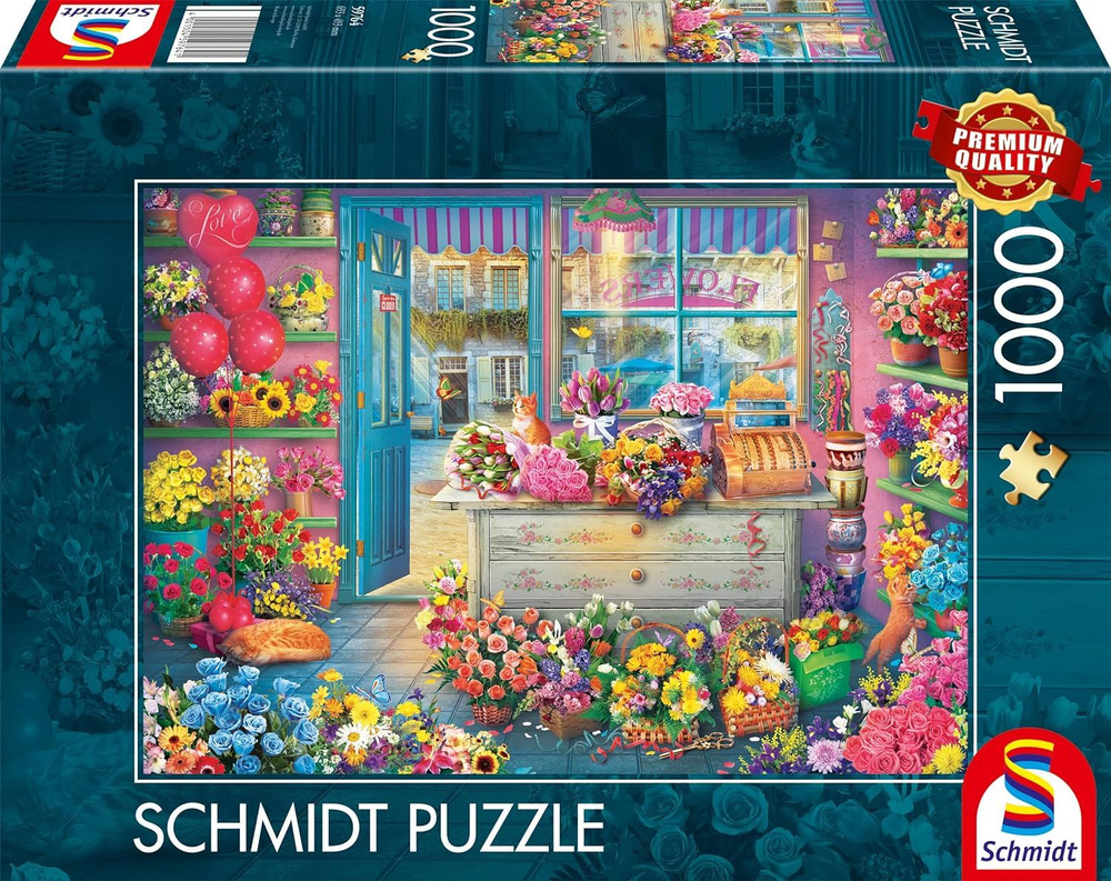 Пазл для взрослых Schmidt 1000 деталей, элементов: Красочный цветочный магазин  #1
