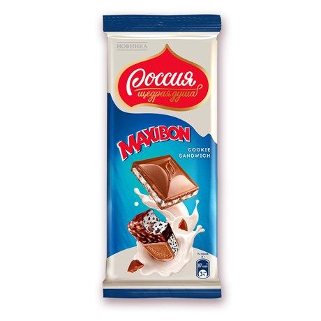 Шоколад молочный "Россия-Щедрая душа!" Maxibon 80 гр*4 шт #1