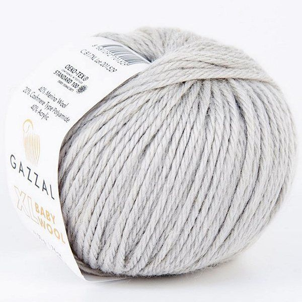 Пряжа Gazzal BABY WOOL XL 817 св.серый (10 мотков) #1