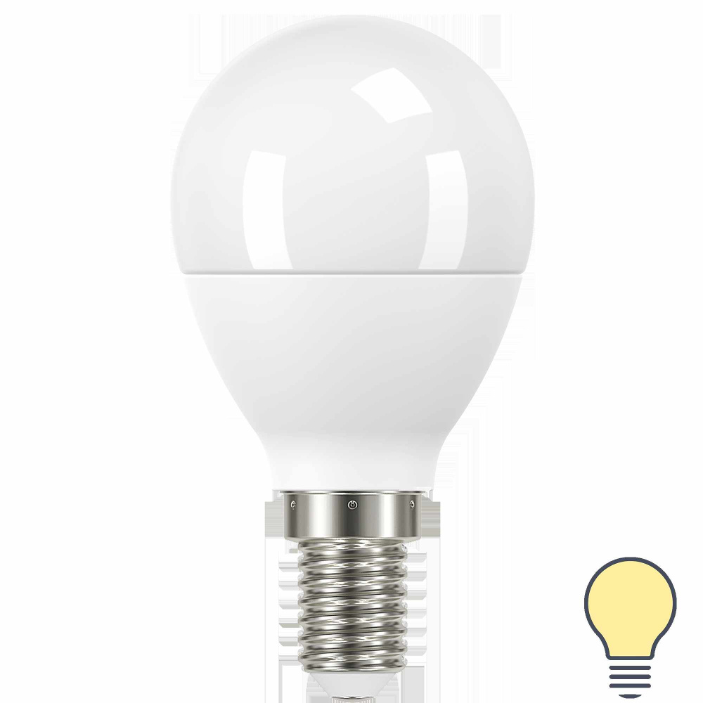 Lexman Лампочка Лампа светодиодная P45 E14 175-250 В 7 Вт матовая 600 лм теплый белый свет, E14, 1 шт. #1
