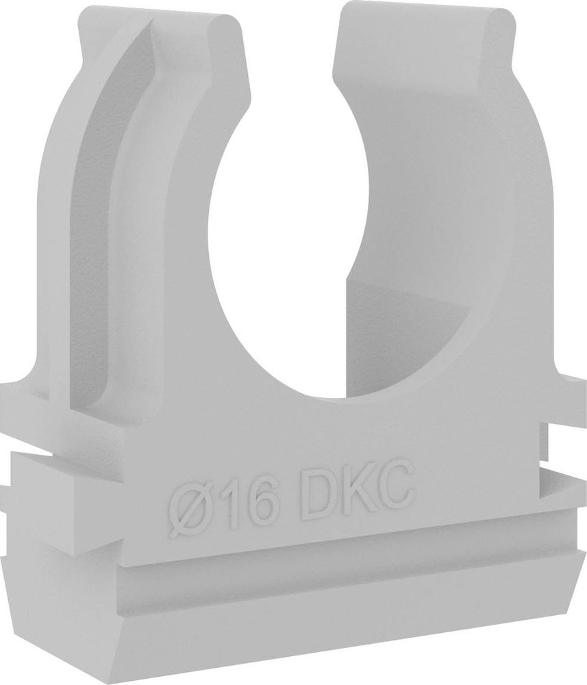 Клипса для крепления труб DKC / ДКС с защелкой, диаметр 16мм, серая, 51016R / держатель / крепеж  #1