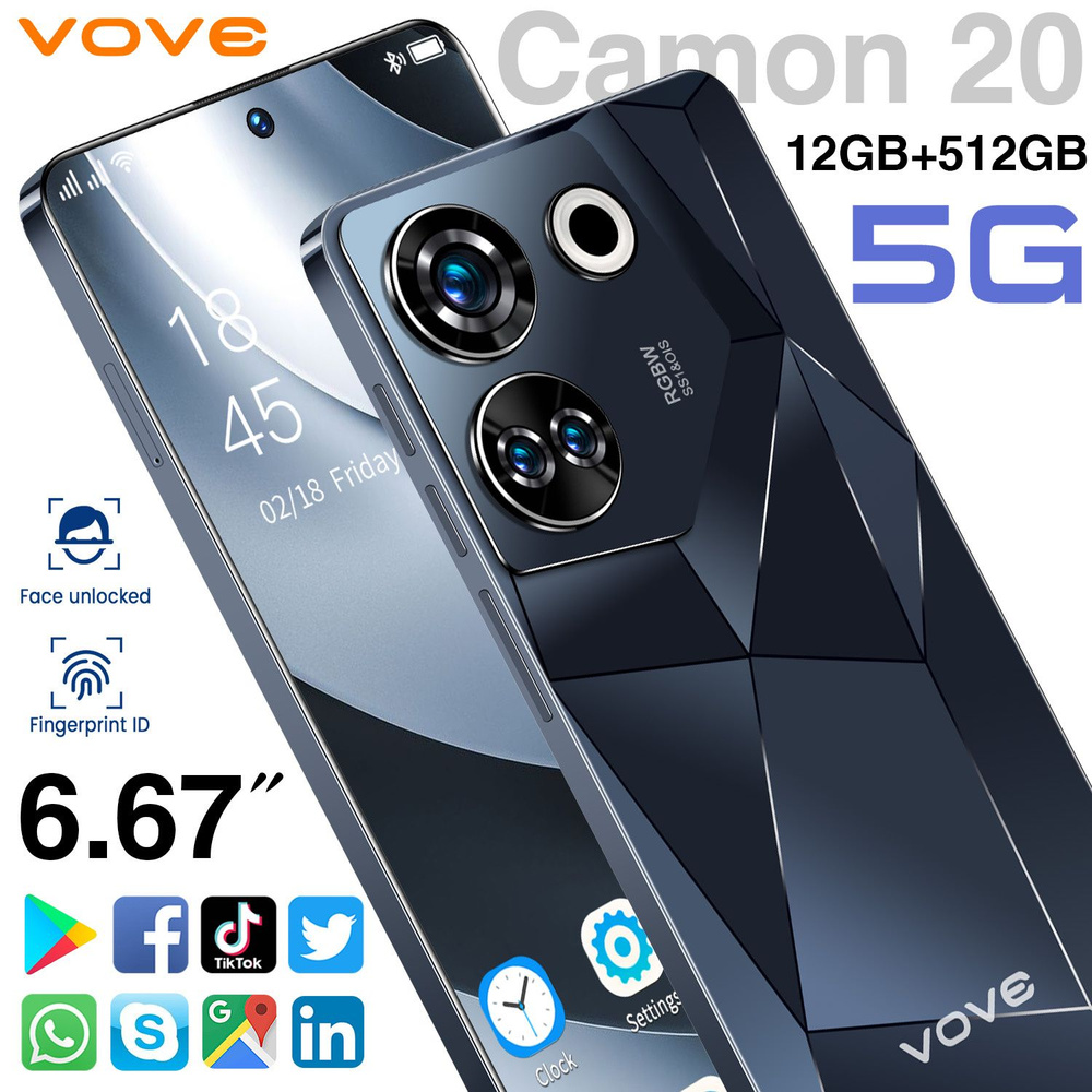 vove Смартфон Camon 20@1 EU 12/512 ГБ, черный #1