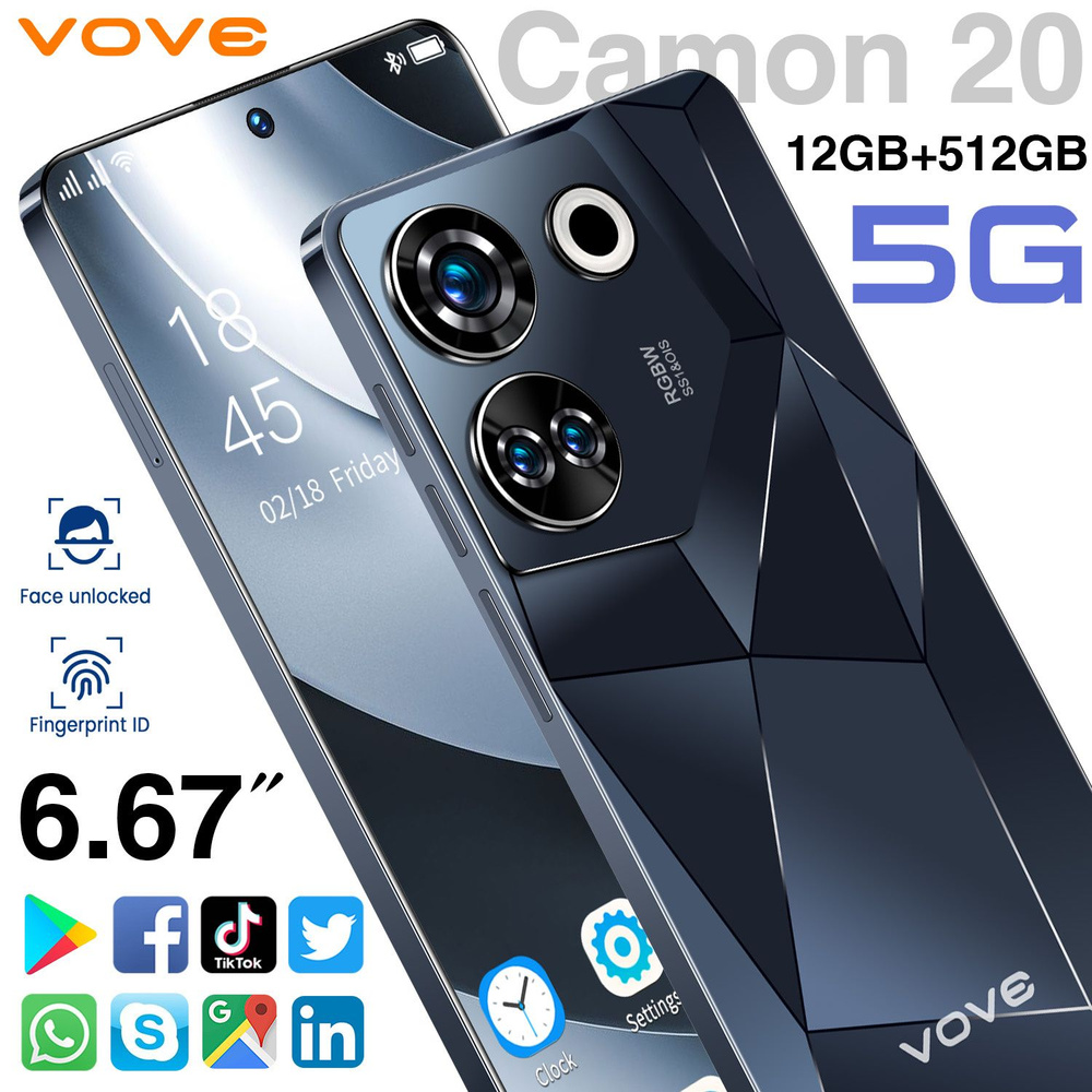 vove Смартфон Camon 20@1 EU 12/256 ГБ, черный #1