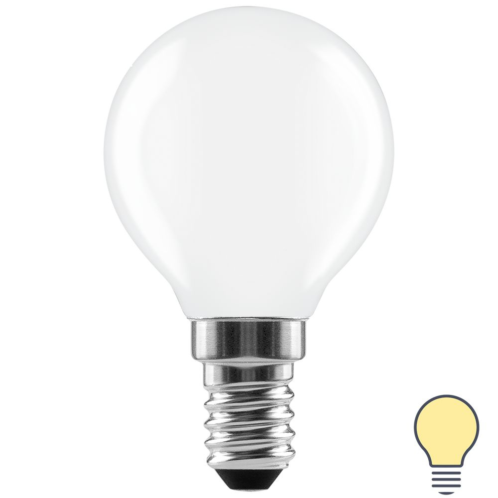 Лампа светодиодная Lexman E14 220-240 В 5 Вт шар матовая 600 лм теплый белый свет  #1
