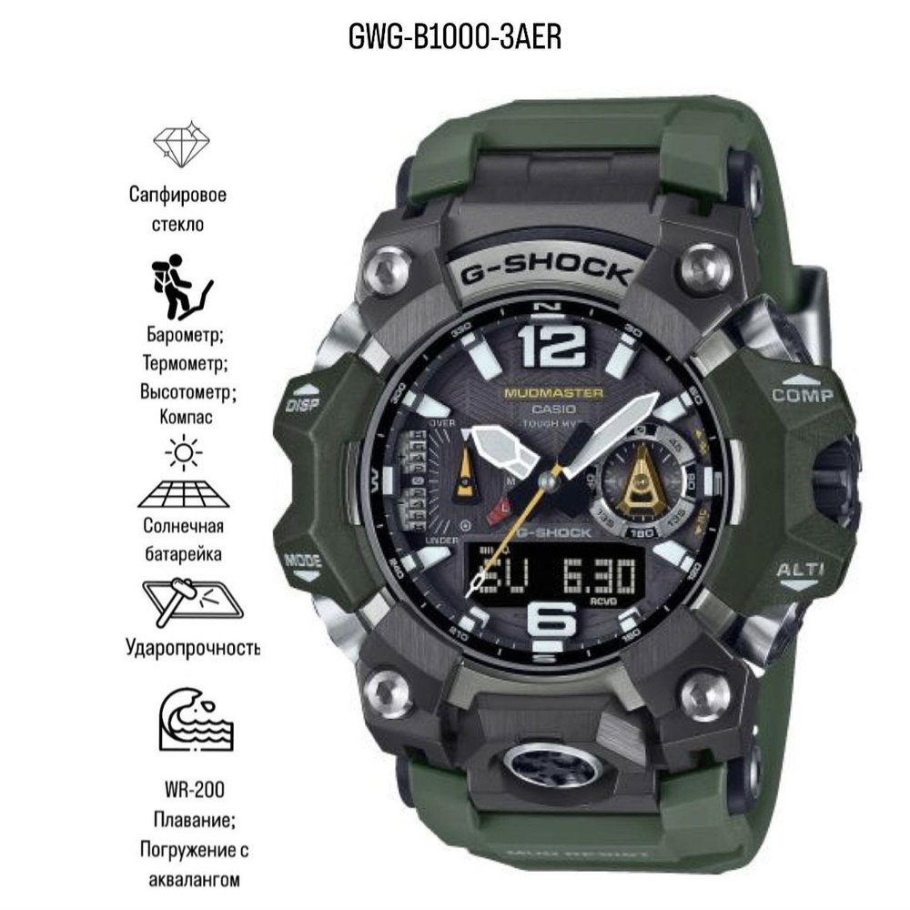 Часы наручные Кварцевые Японские мужские наручные часы G-SHOCK GWG-B1000-3A  #1