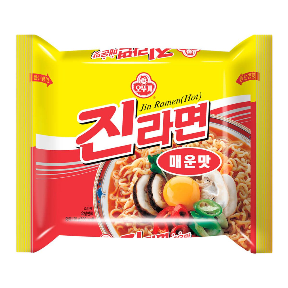 Лапша быстрого приготовления острая (Джин рамен меунмат) Jin Ramen Hot Multi 120g Ottogi  #1