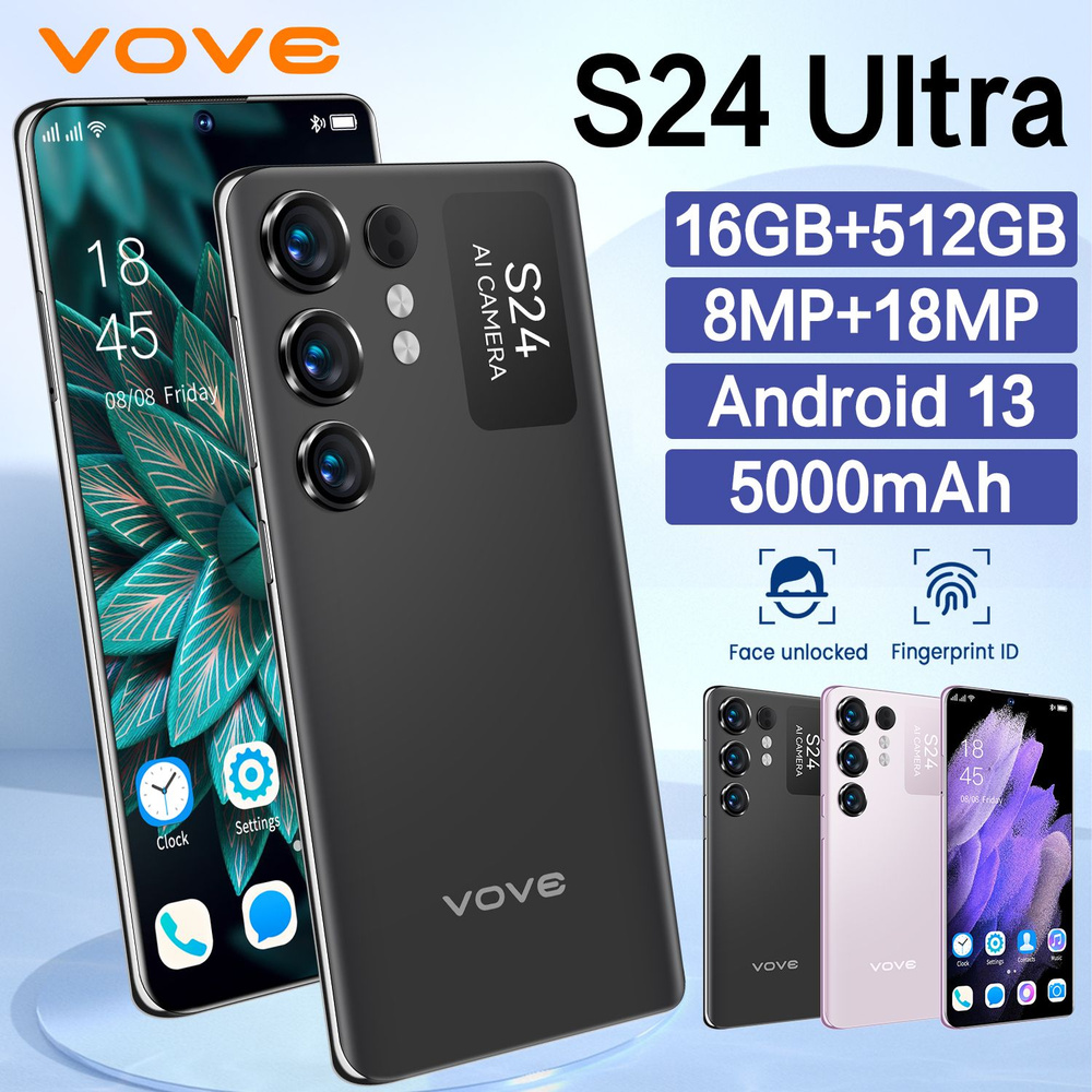 vove Смартфон S24UItra-1 EU 16/512 ГБ, черный #1