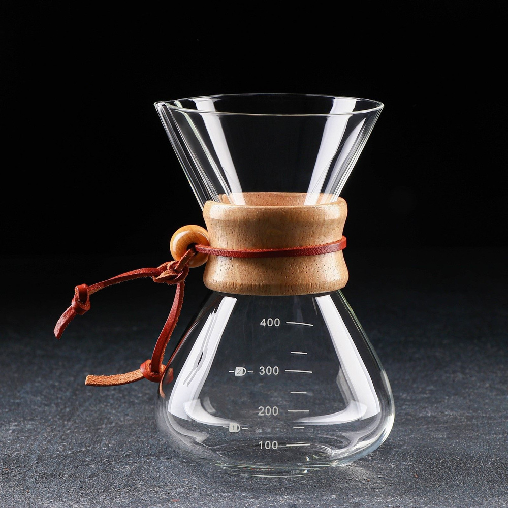 Кемекс стеклянный для заваривания кофе Колумб, 400 мл, 13х11х17 см, без сита  #1