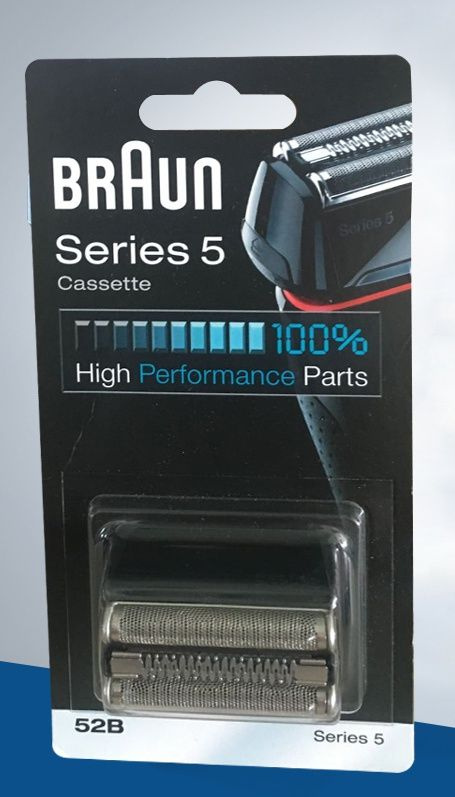 Фирменная оригинальная сетка и режущий блок / сменная головка (52B- черная рамка) для Электробритвы Braun #1