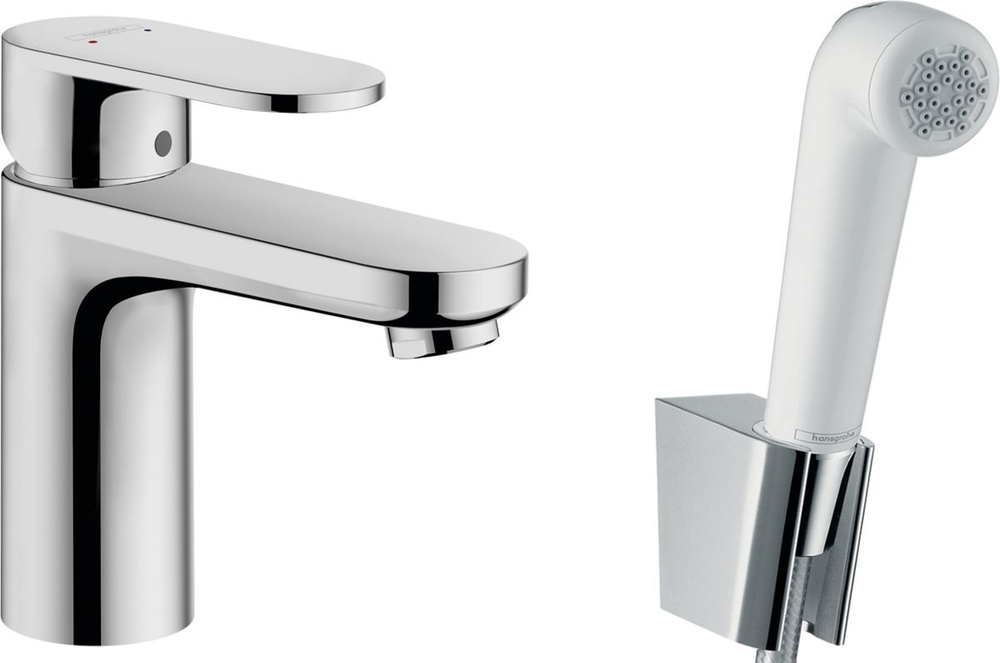 Смеситель Hansgrohe Vernis Blend 71215000 для раковины, с гигиеническим душем, хром  #1