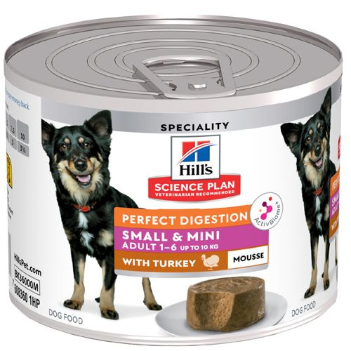 Влажный корм для собак Hill's SP Canine Adult PftDig S&M Tk Нежный мусс Индейка 200 гр х 12 шт.  #1