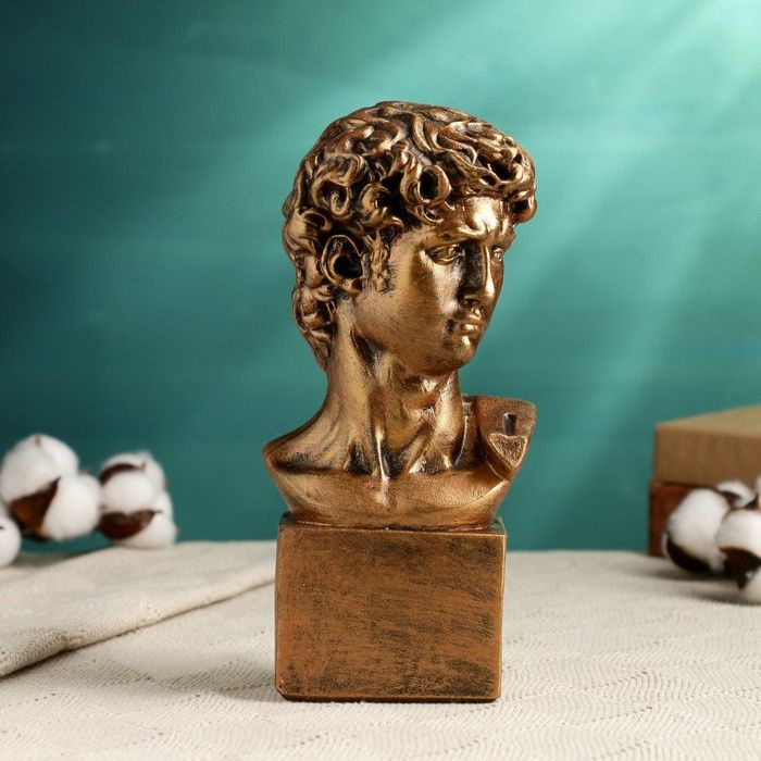 Декоративная фигурка Хорошие сувениры "Голова Давида" цвет бронза, 10,5х22 см  #1
