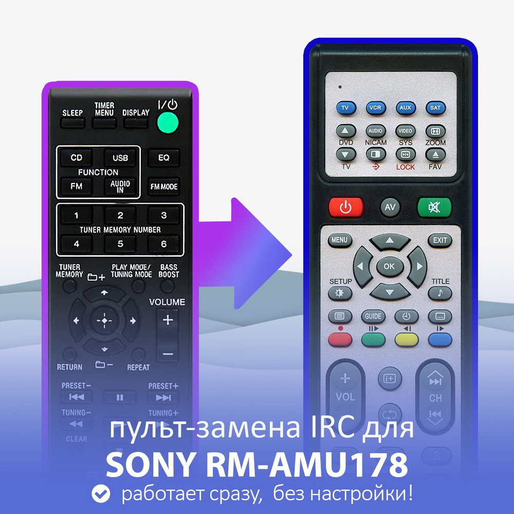 пульт-замена для SONY RM-AMU178 #1