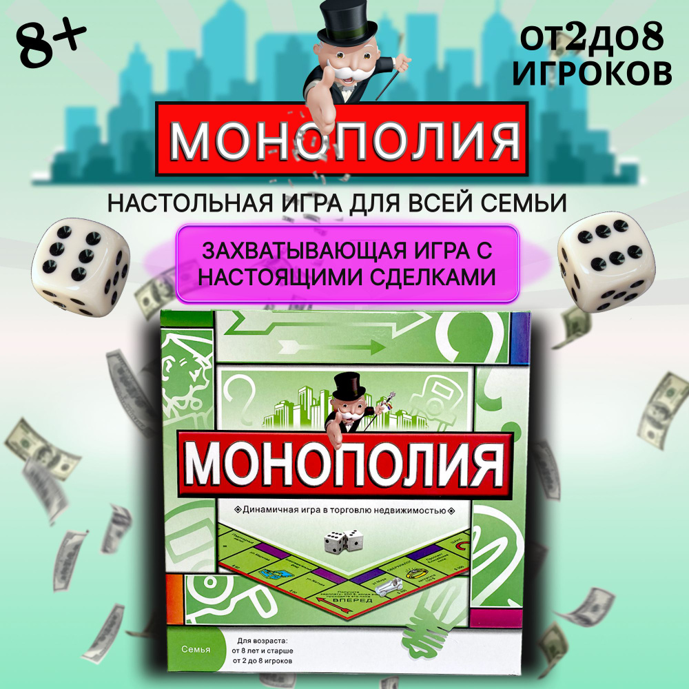 Настольная игра Монополия классическая игровое поле 50*50 см