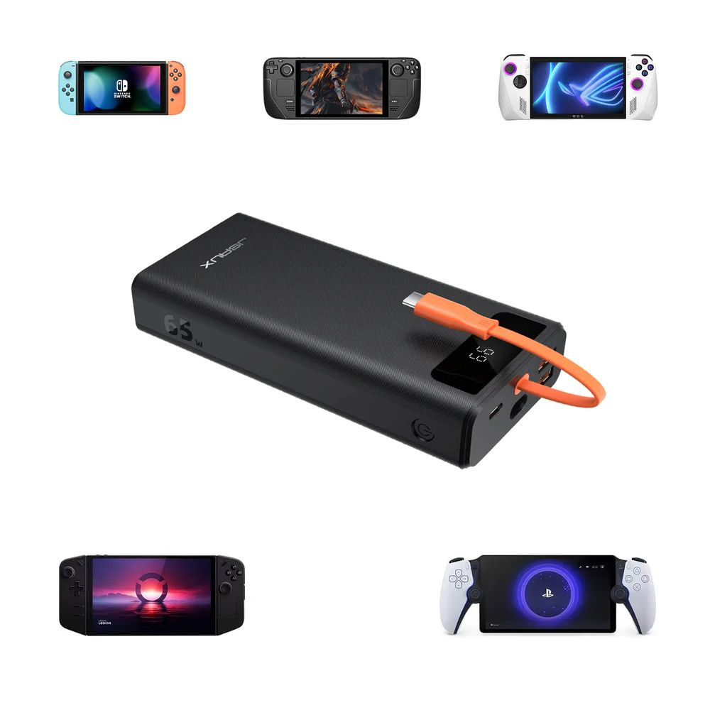 Повербанк JSAUX 20000mAh 65W PD с 4 портами для быстрой зарядки Steam Deck LCD/OLED, ASUS ROG Ally, Lenovo #1