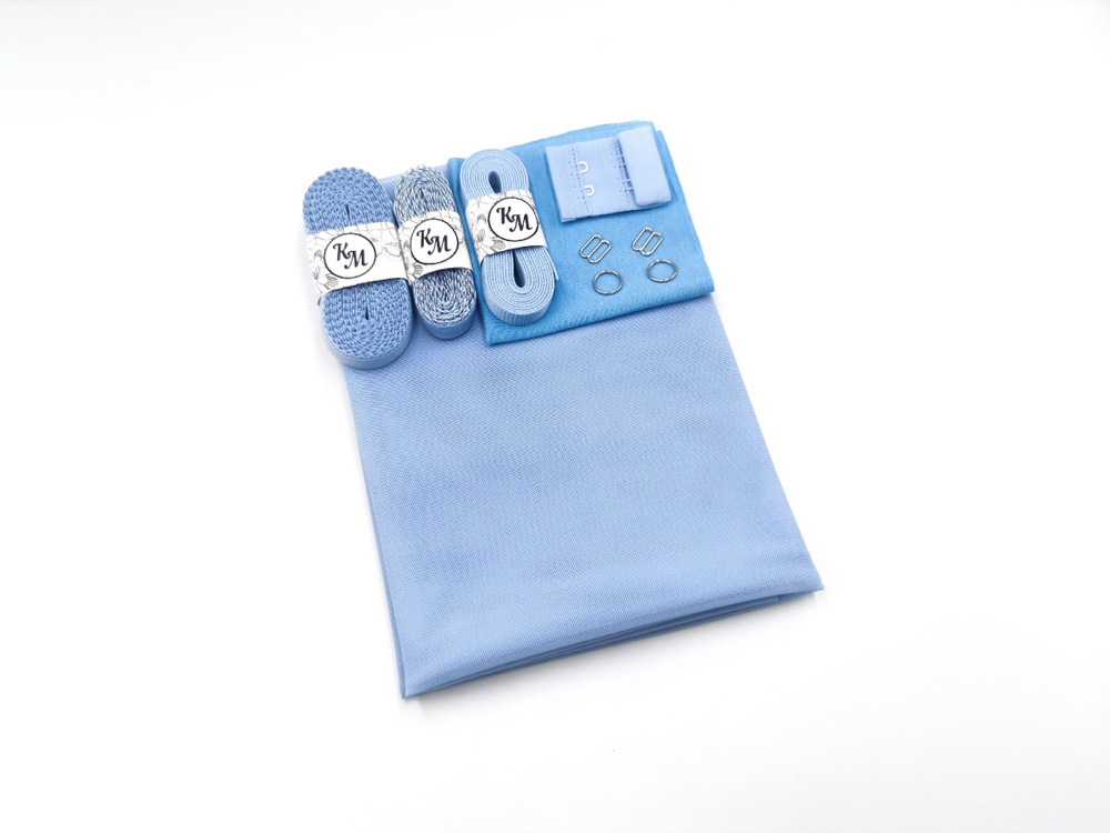 Набор материалов для пошива нижнего белья из эластичной сетка, голубой  #1