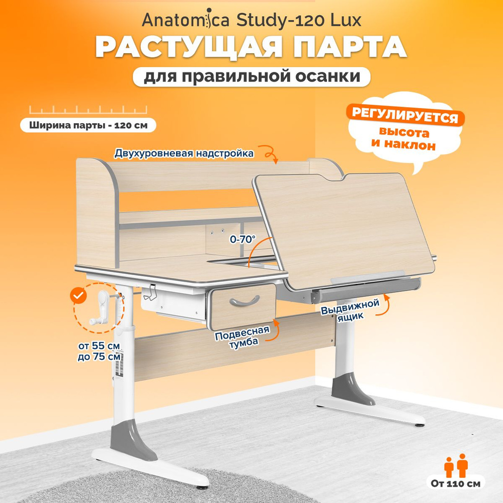 Anatomica Парта Трансформер, 120х60х110 см #1