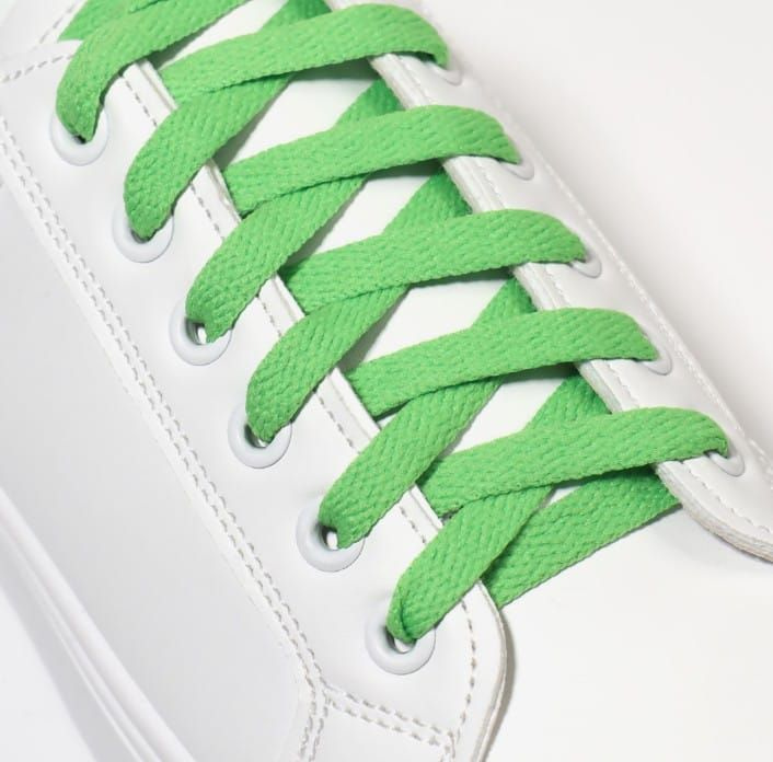 Шнурки для обуви ,пара, плоские,8мм,120см,цвет зеленый #1