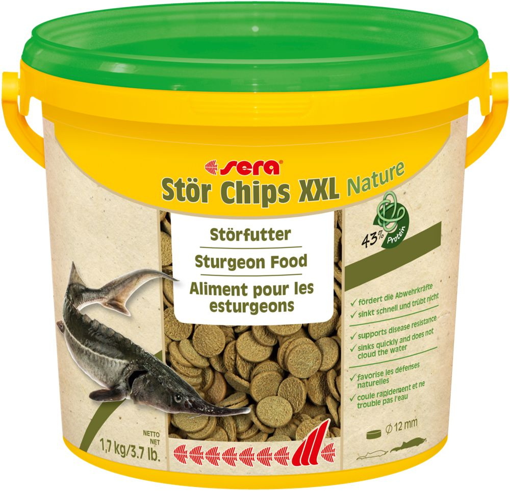 Корм Sera STURGEON CHIPS XXL для крупных плотоядных прудовых рыб, 1,7 кг  #1