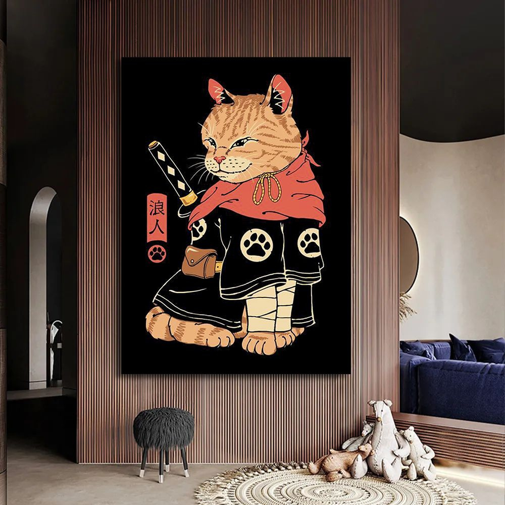 Картина портрет кота Якудза, 30х40 см. #1