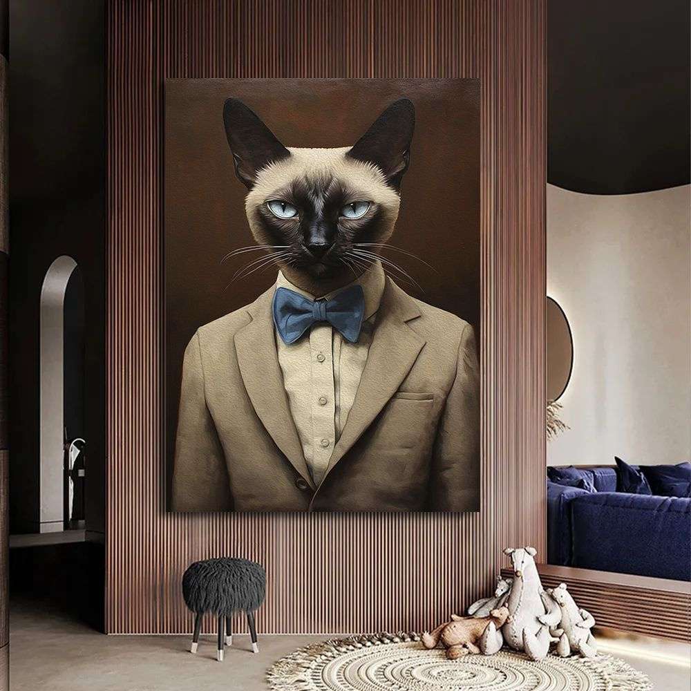 Картина коты, стильный кот в пиджаке, 50х70 см. #1
