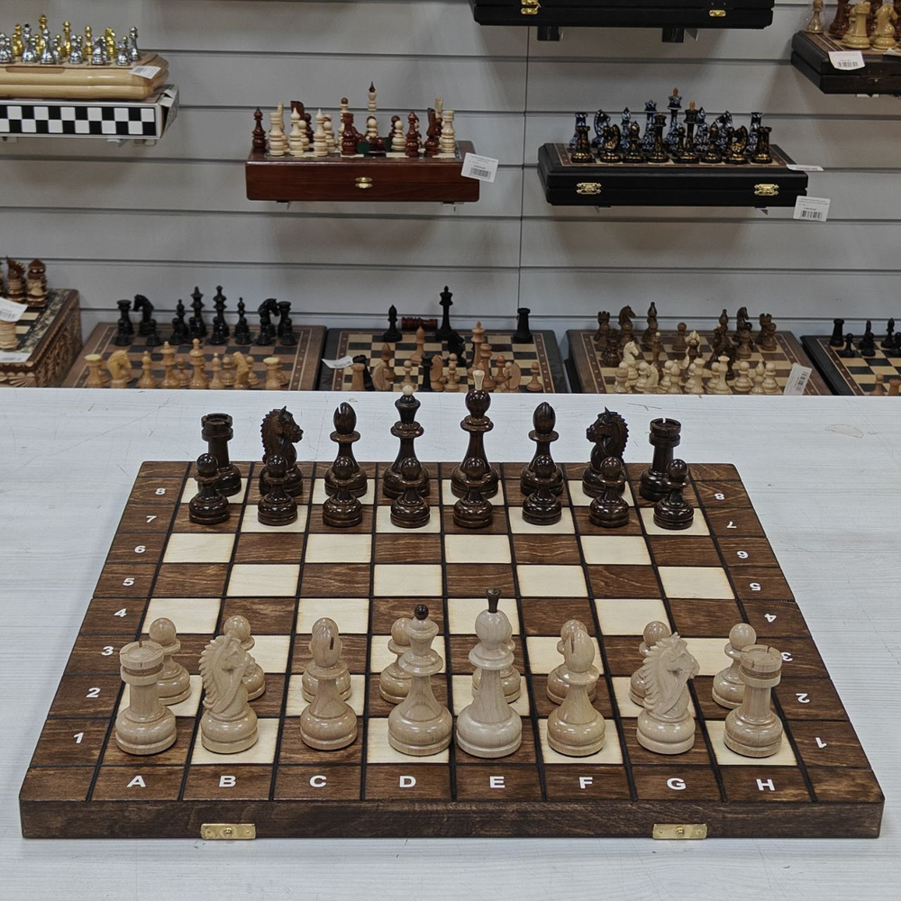 Шахматы шашки деревянные турнирные большие 6 #1