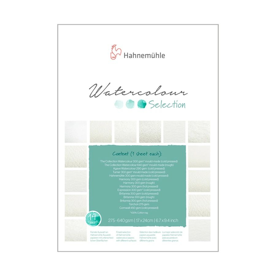 Альбом-склейка для акварели Hahnemuhle "Watercolour Selection", 24х32 см, 14 л, ассорти  #1