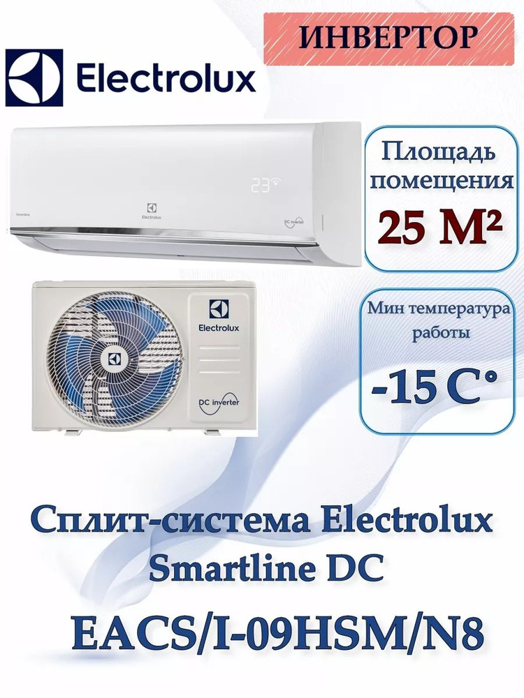 Сплит-система инверторного типа Electrolux Smartline DC EACS/I-09HSM/N8 комплект  #1