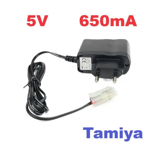 Зарядка на 5 Вольт от розетки 220 Вольт аккумулятора с разъемом Tamiya plug (Тамия) 6,2 мм, блок питания #1