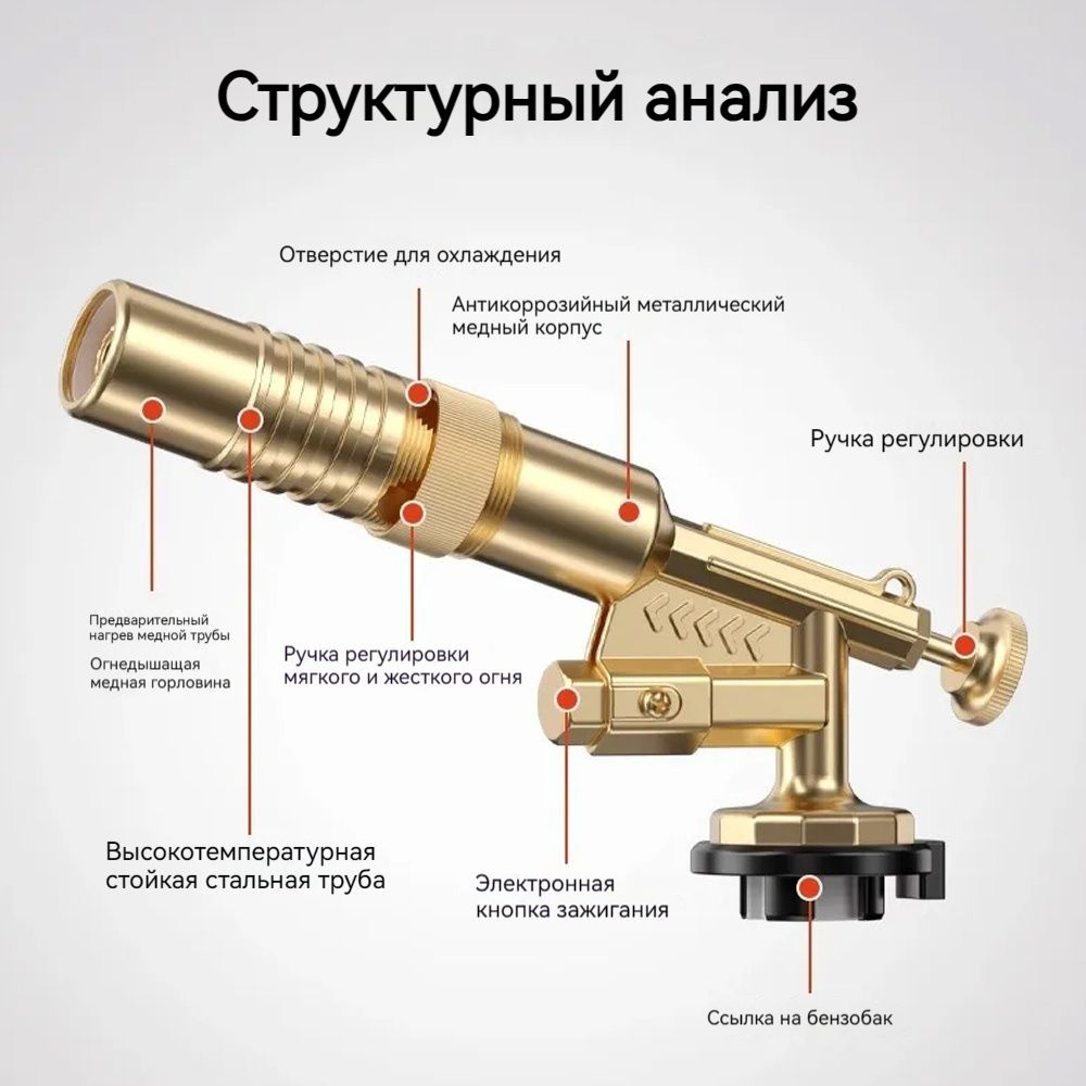 Газовая горелка с пьезоподжигом из материал из чистой латунь a  #1