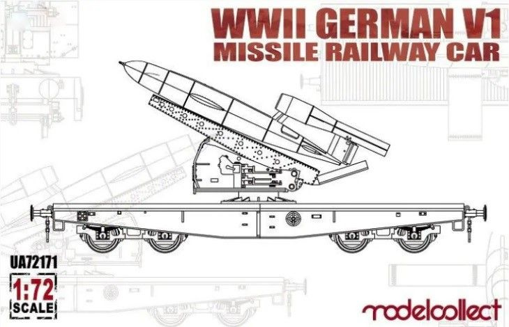 UA72171 Железнодорожный вагон с ракетой V1 времен Второй мировой войны1/72  #1