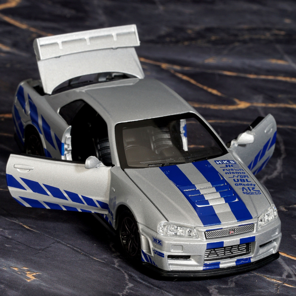 Коллекционная модель машинки Nissan Skyline GT-R R34 (Ниссан ГТР) Годзилла, масштаб 1:32  #1