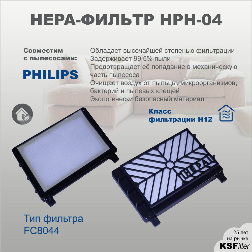 HEPA-фильтр для пылесосов PHILIPS тип FC8044 #1