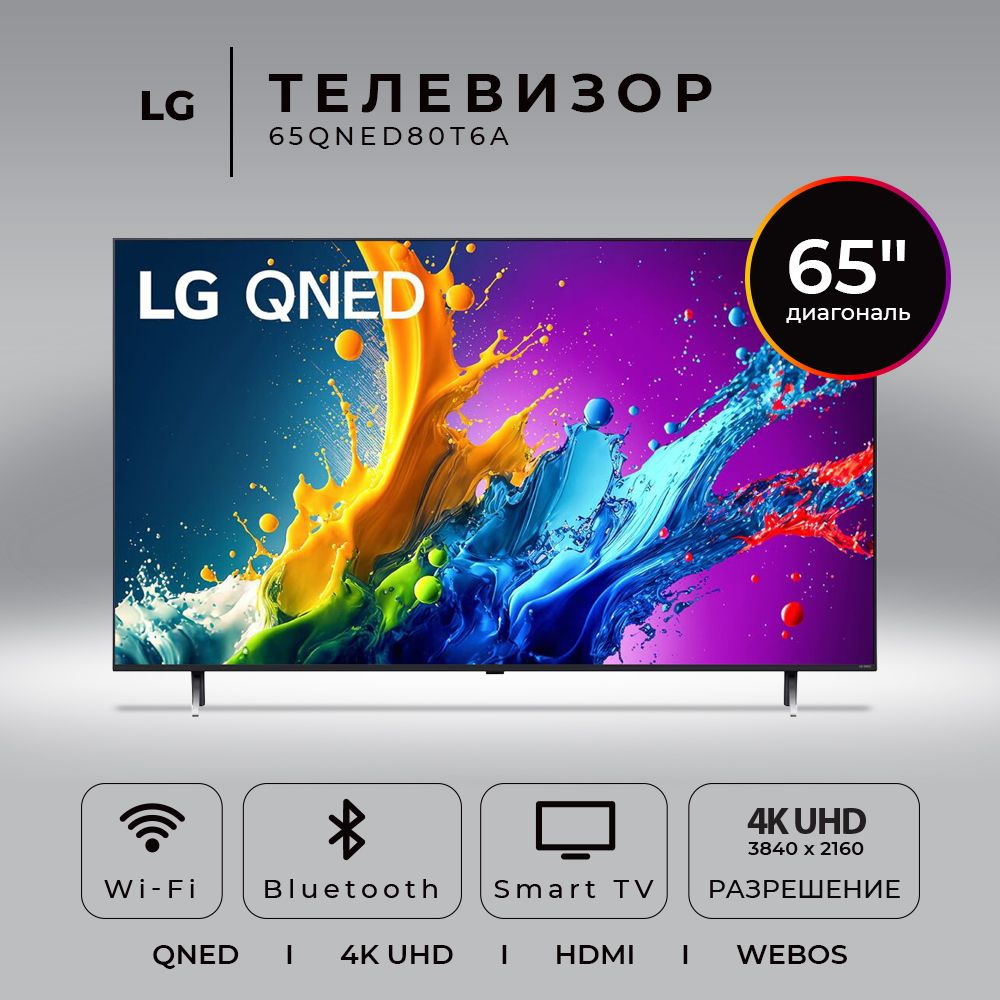 LG Телевизор (Новинка 2024) 65QNED80T6A.ARUB 65" 4K HDR, черный матовый #1