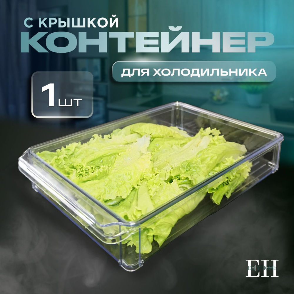 Контейнер для хранения продуктов в холодильнике Elly Home, с крышкой 2,3 л, 1 шт  #1