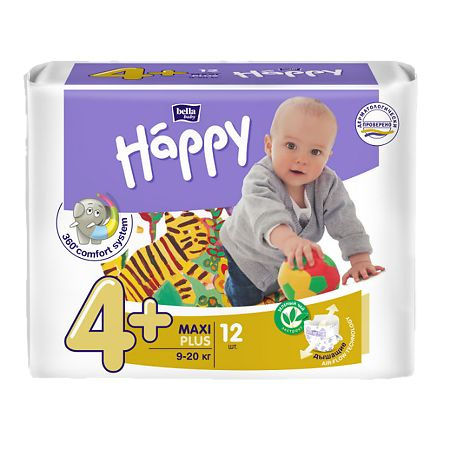 Bella Подгузники Baby Happy 4 maxi plus 9-20 кг, 12 шт #1