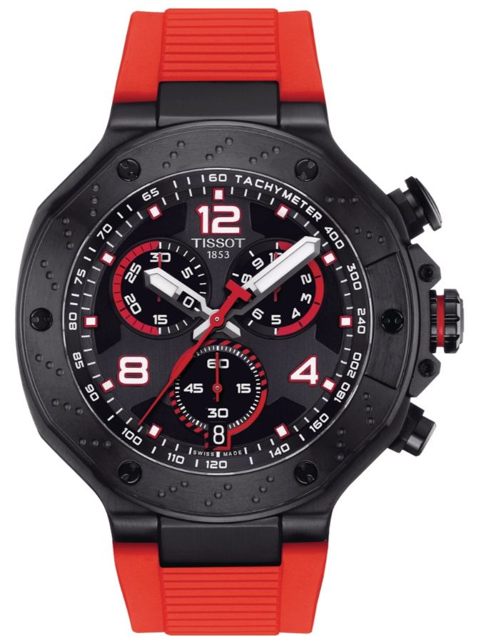 Швейцарские кварцевые наручные мужские часы Tissot T-Race Motogp Chronograph T141.417.37.057.01 на силиконовом #1