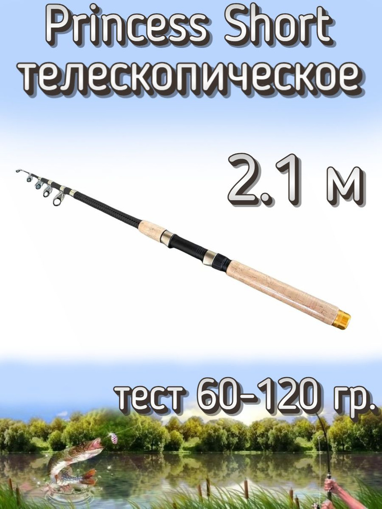 Удилище телескопическое Princess короткое, тест 60-120 грамм, 210 см  #1