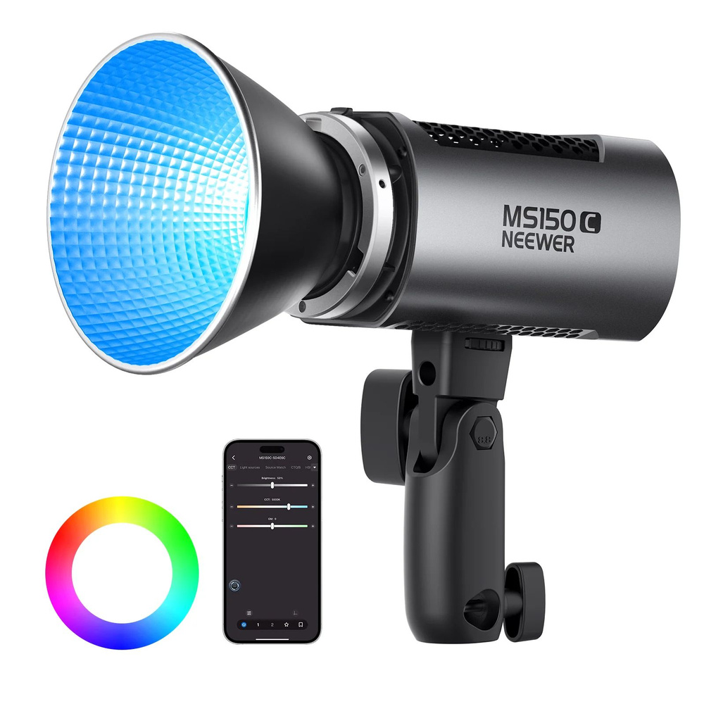 Видеосвет Neewer MS150C 150W Mini RGB LED Video Light #1