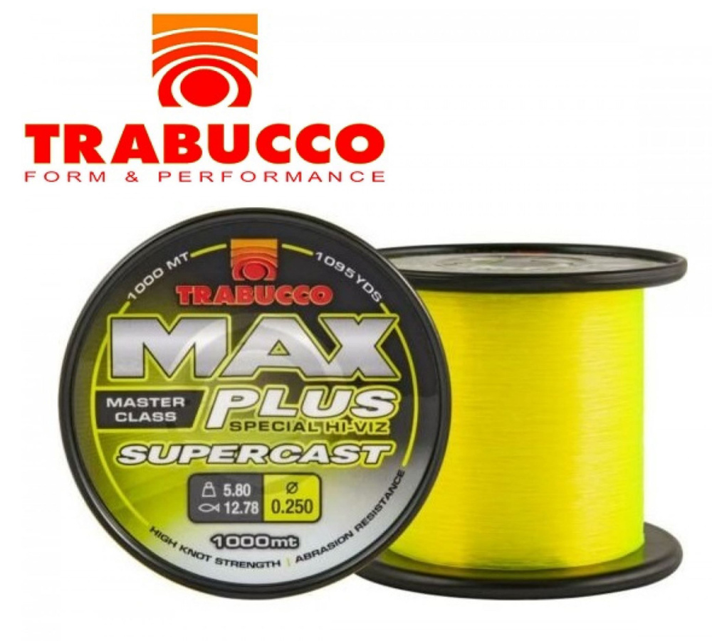 Леска монофильная флюоресцентная TRABUCCO Max Plus SUPERCAST 0.22мм 4.90кг 1000м для морской рыбалки #1