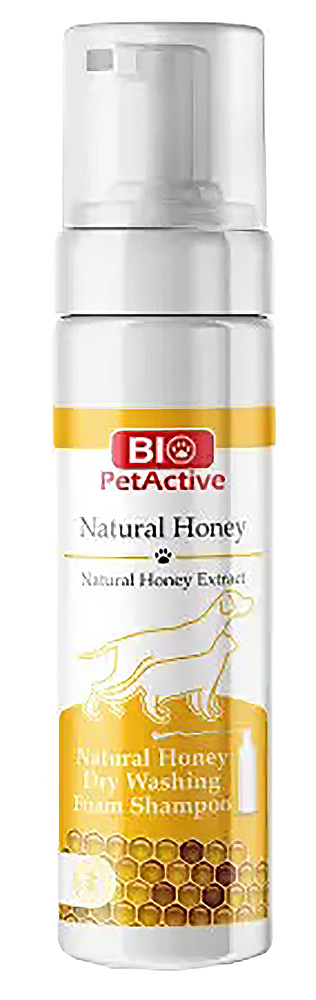 BioPetActive Сухой шампунь-пенка Natural Honey Dry Washing Foam Shampoo для кошек и собак, 200 мл  #1