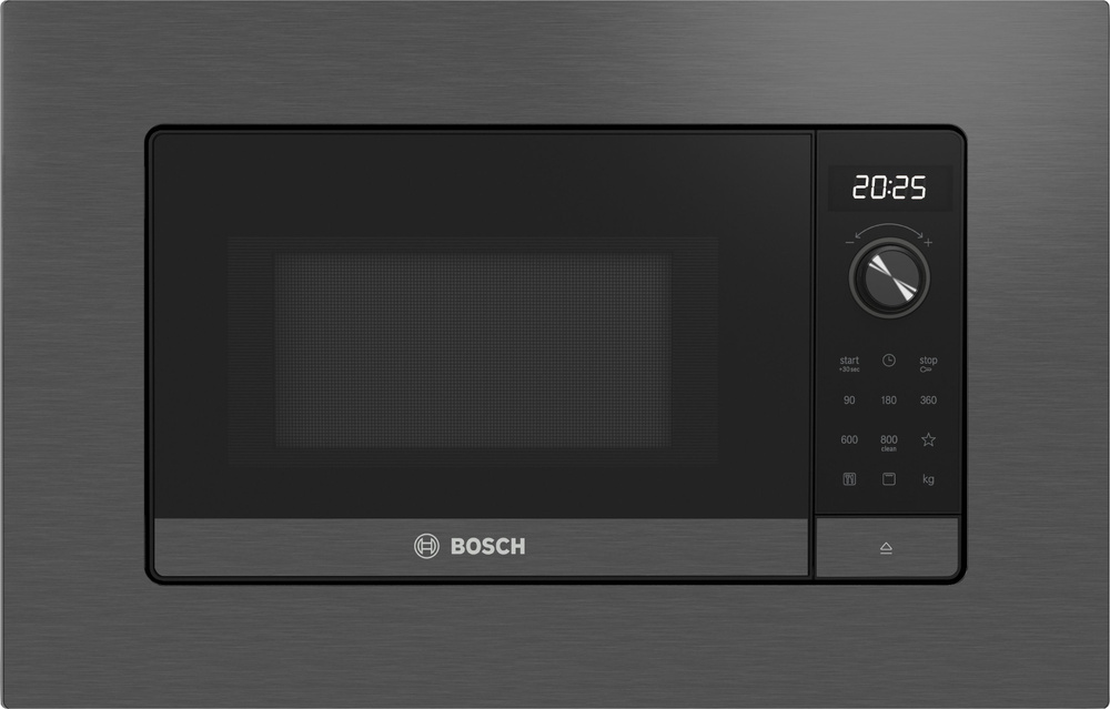 Bosch Встраиваемая микроволновая печь BEL623MD3, Серия Serie 2, 20 л, 800 Вт, 5 уровней мощности, серый/черный #1