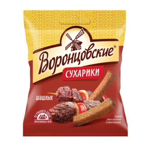 Сухарики "ВОРОНЦОВСКИЕ" со вкусом шашлыка 40гр*28 #1