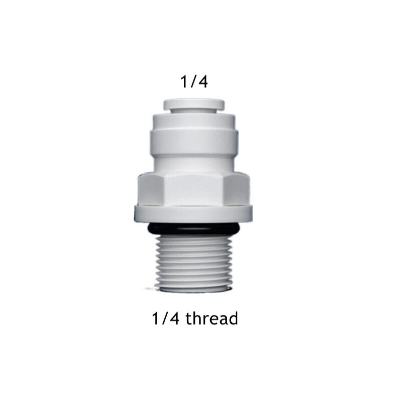 Фитинг прямой 2шт с уплотнением для фильтра 1/4"-1/4" (трубка-резьба с уплотнением)  #1