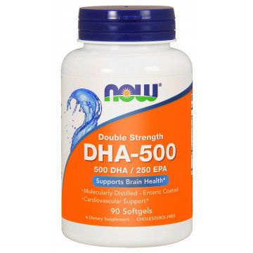 DHA-500 мг (Докозагексаеновая кислота, омега, рыбий жир, ДГК) 90 гелевых капсул Now Foods  #1