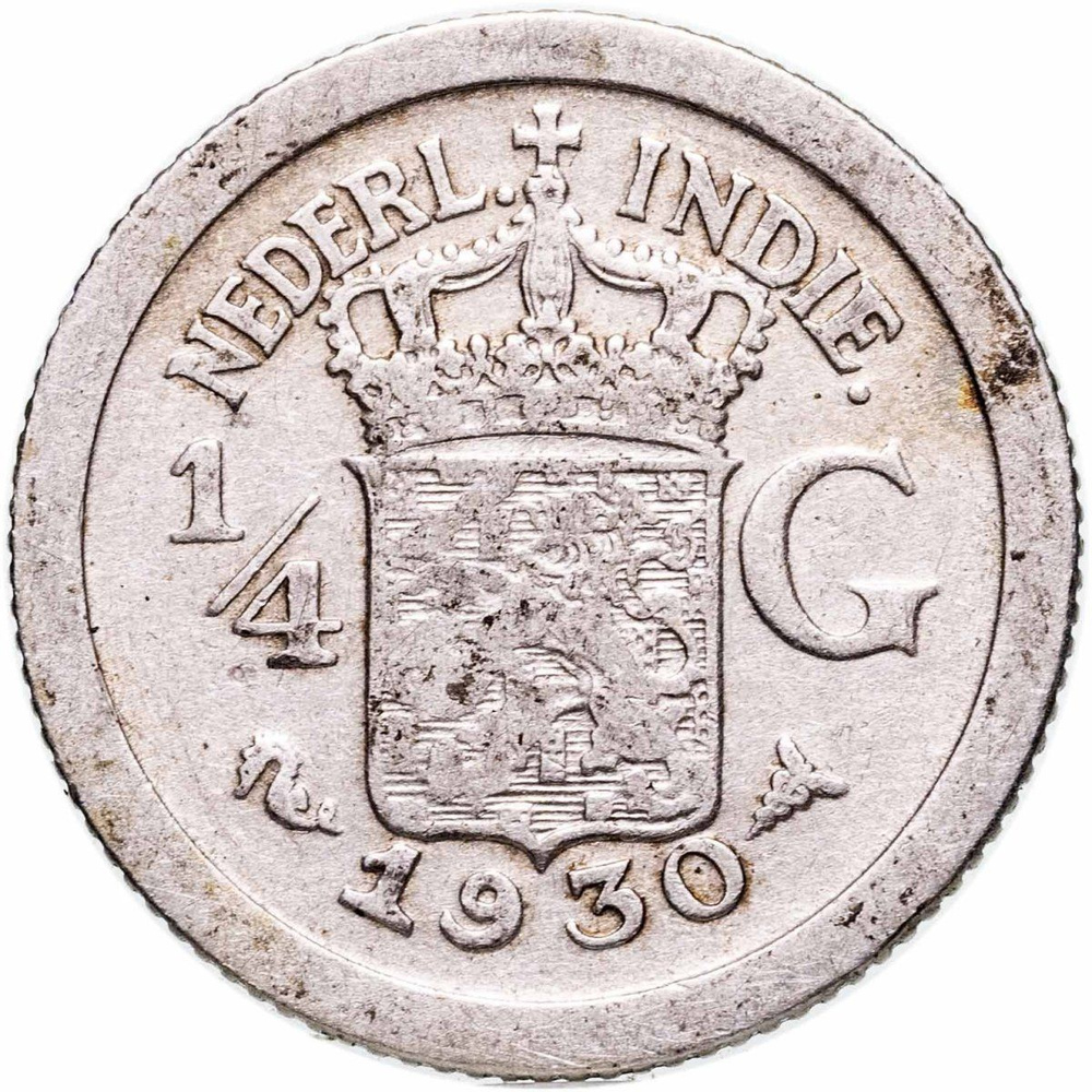 Голландская Ост-Индия 1/4 гульдена gulden 1930, Серебро 720, в сохранности VF-XF  #1