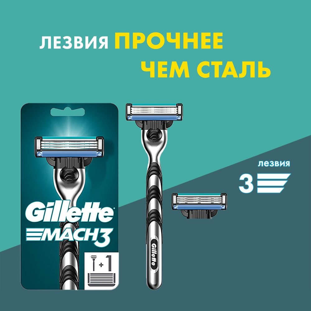 Gillette MACH3 Станок для бритья+2 сменные кассеты (3 лезвия) #1