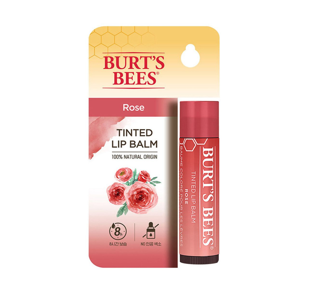 Burts Bees бальзам для губ с экстрактом розы #1