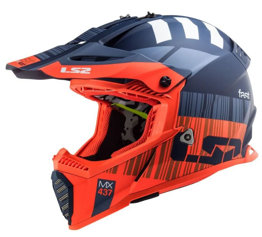 Кроссовый шлем детский LS2 MX437 FAST EVO MINI XCODE Matt Fluo Orange, размер S  #1