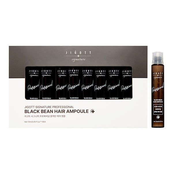 Филлер для волос с экстрактом чёрной фасоли Jigott Signature Professional Black Bean Hair Ampoule 10*13мл #1